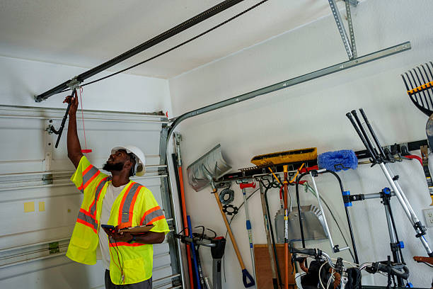Professional Garage Door Panel Replacement technician working in Harris County County, TX